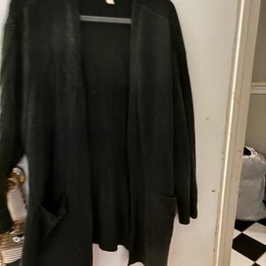 Style & Co Black Cardigan Sweater Long Knit